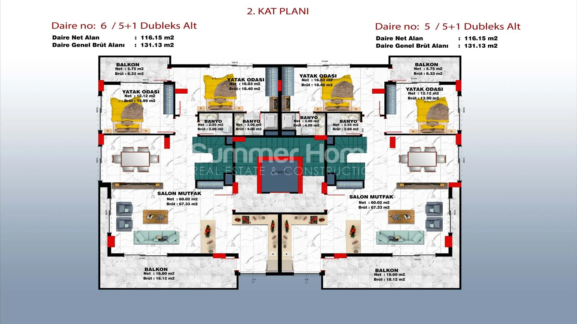 Exclusive Penthouses For Sale in Central Alanya Plan - 12
