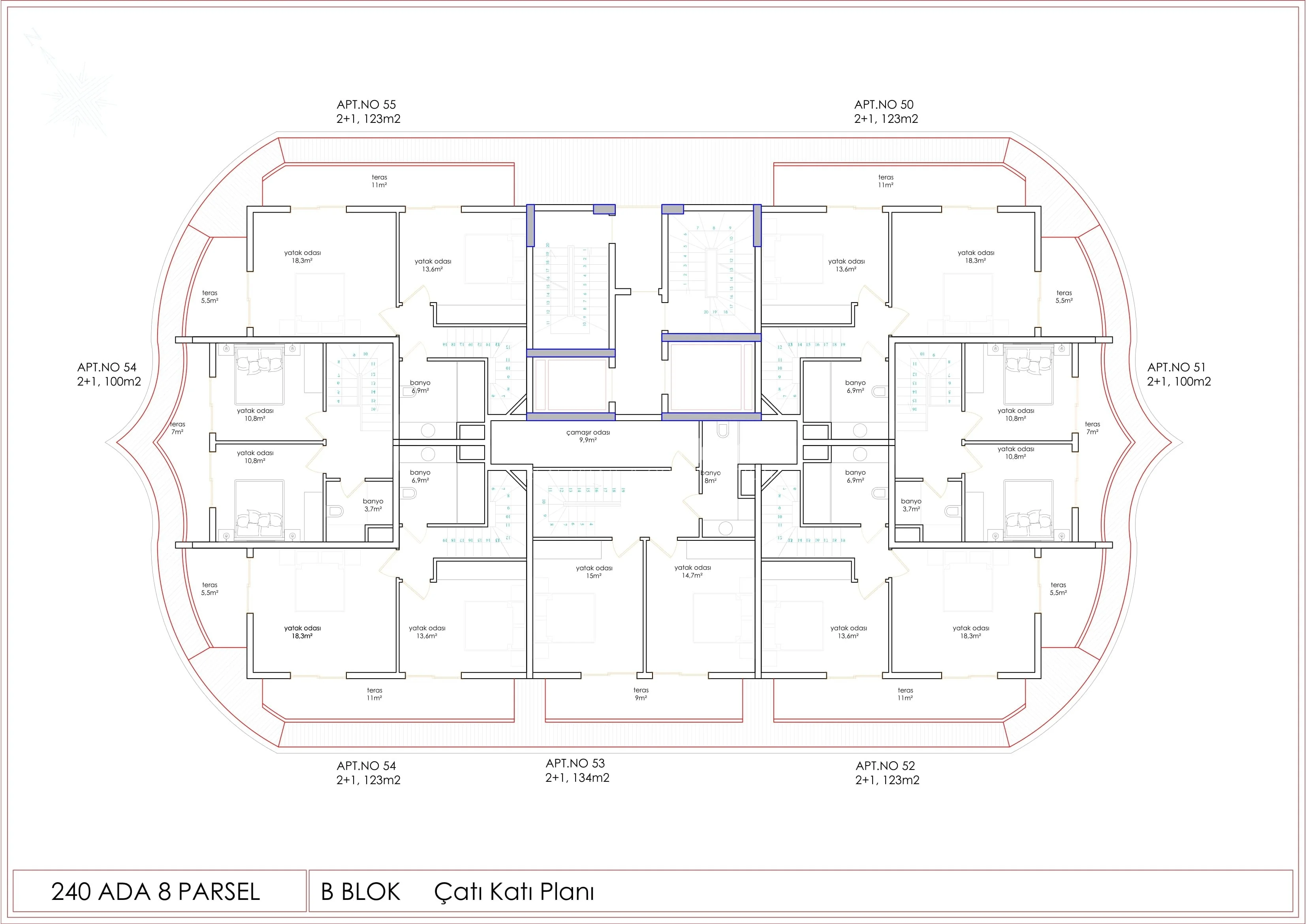 Moderne Apartments mit Meerblick im wunderschönen Tosmur Plan - 34