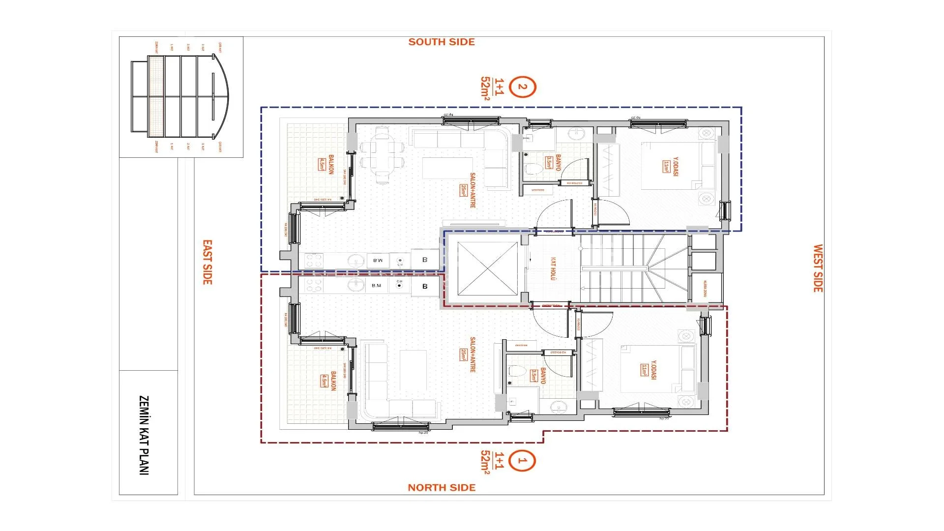 Jednosobni apartmani modernog dizajna u Centralnoj Alanji plan - 23