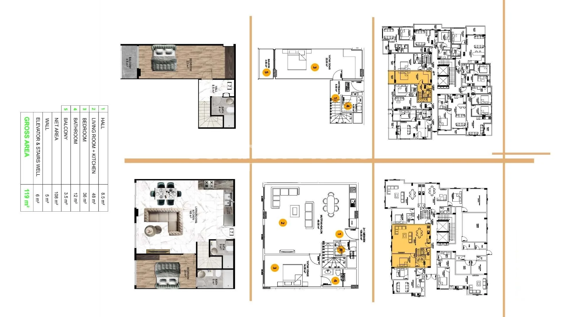 Appartements attrayants dans le centre d'Alanya plan - 21