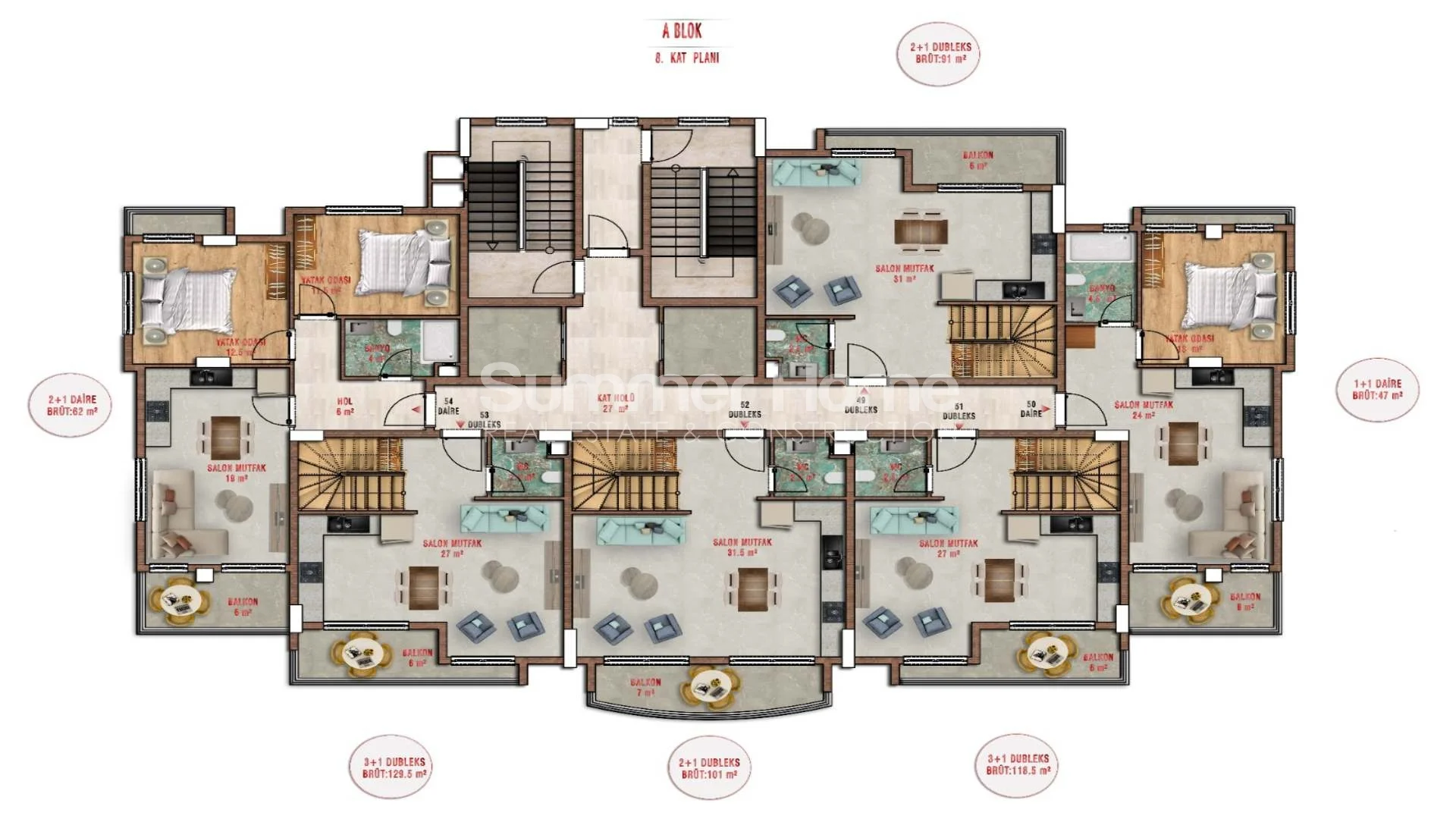Innovative, Modern  Apartments in Avsallar Plan - 43