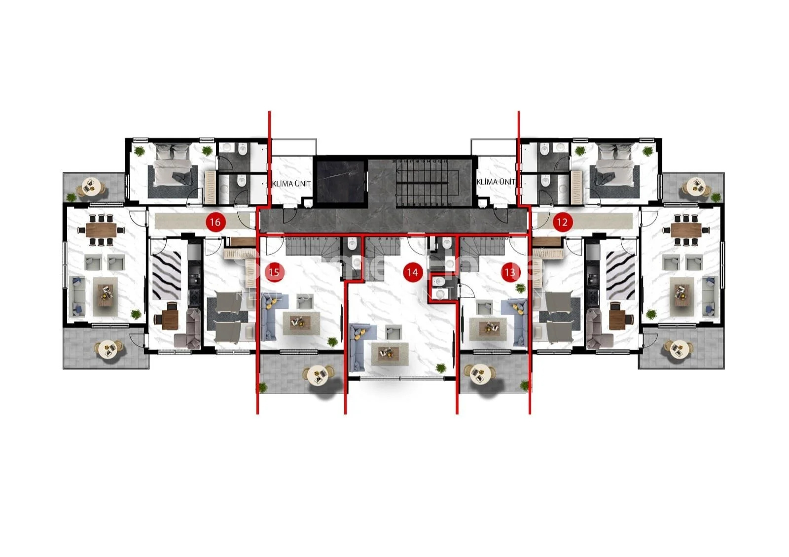 Potpuno novi apartmani modernog dizajna plan - 1