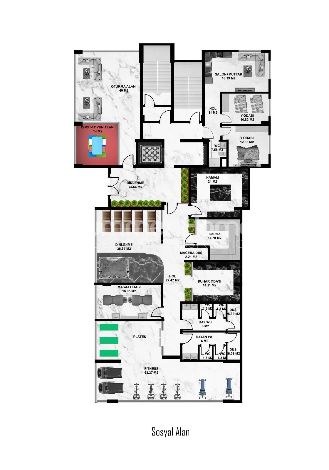 Premium-Apartments in der begehrten Gegend von Mahmutlar Plan - 56