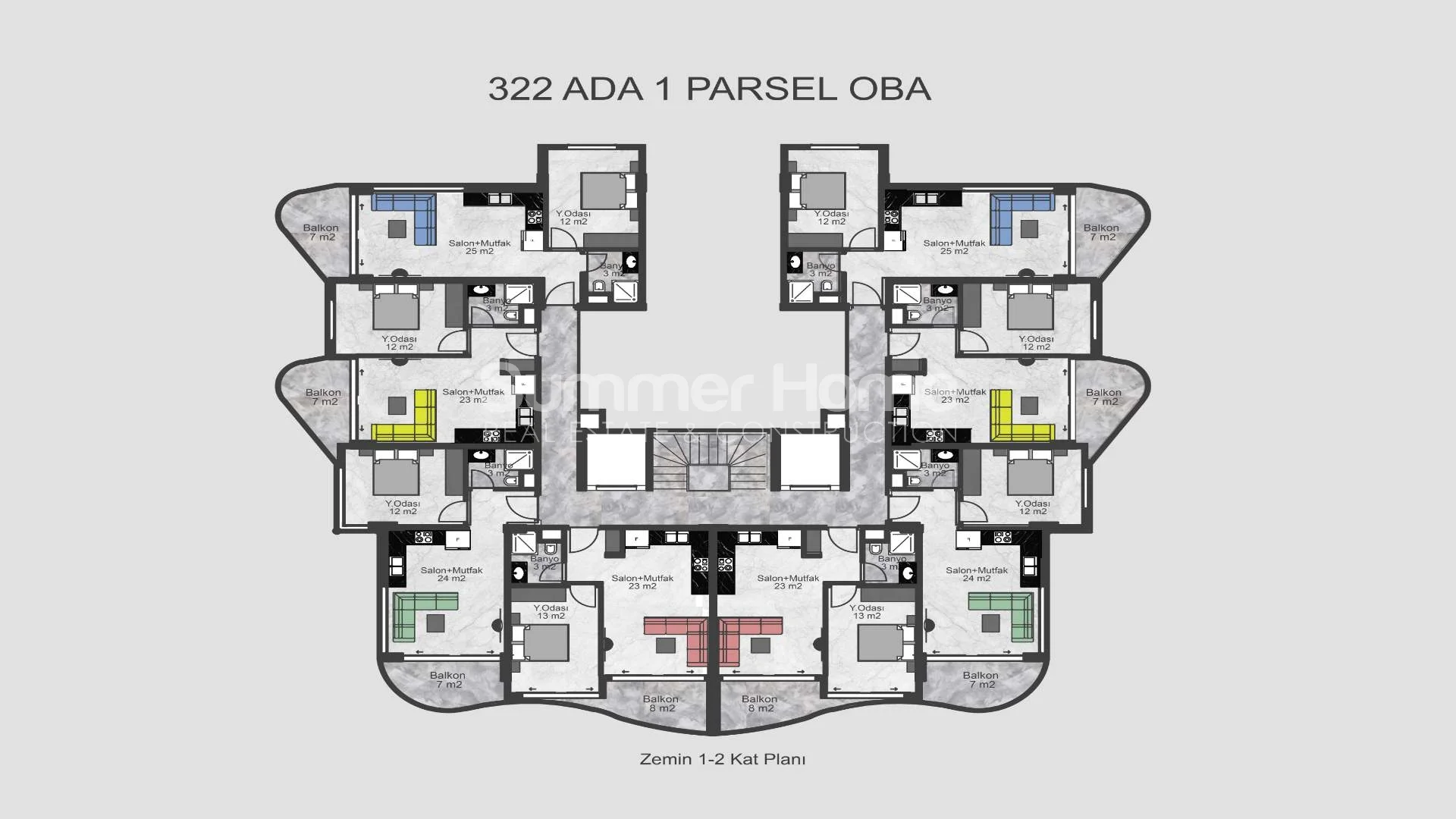 آپارتمان هایی با معماری خیره‌کننده در منطقه سرسبز اوبا plan - 50