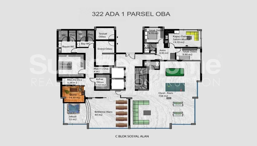 Kırsal Oba'da Mimari Olarak Çarpıcı Satılık Evler Plan - 50