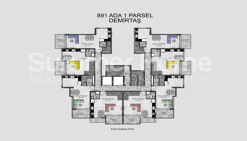 迷人的公寓位于 Demirtas 令人惊叹的建筑群中 计划 - 47