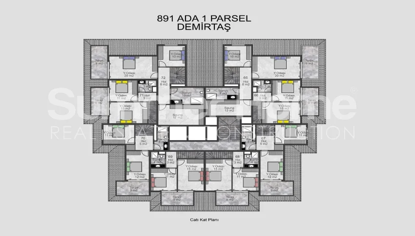 Patrauklūs apartamentai nuostabiame Demirtas komplekse plan - 49