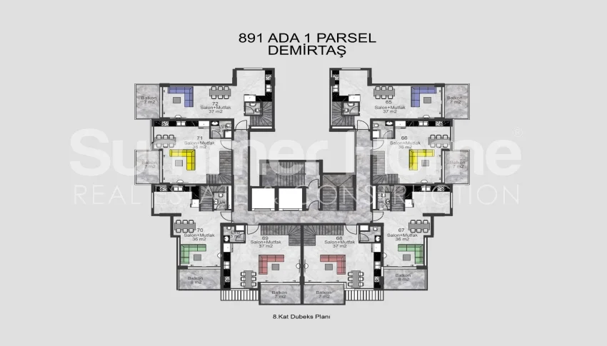 Atraktívne apartmány v úžasnom komplexe v Demirtas plan - 50