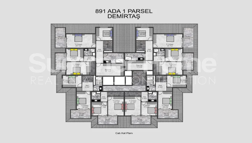 Patrauklūs apartamentai nuostabiame Demirtas komplekse plan - 52
