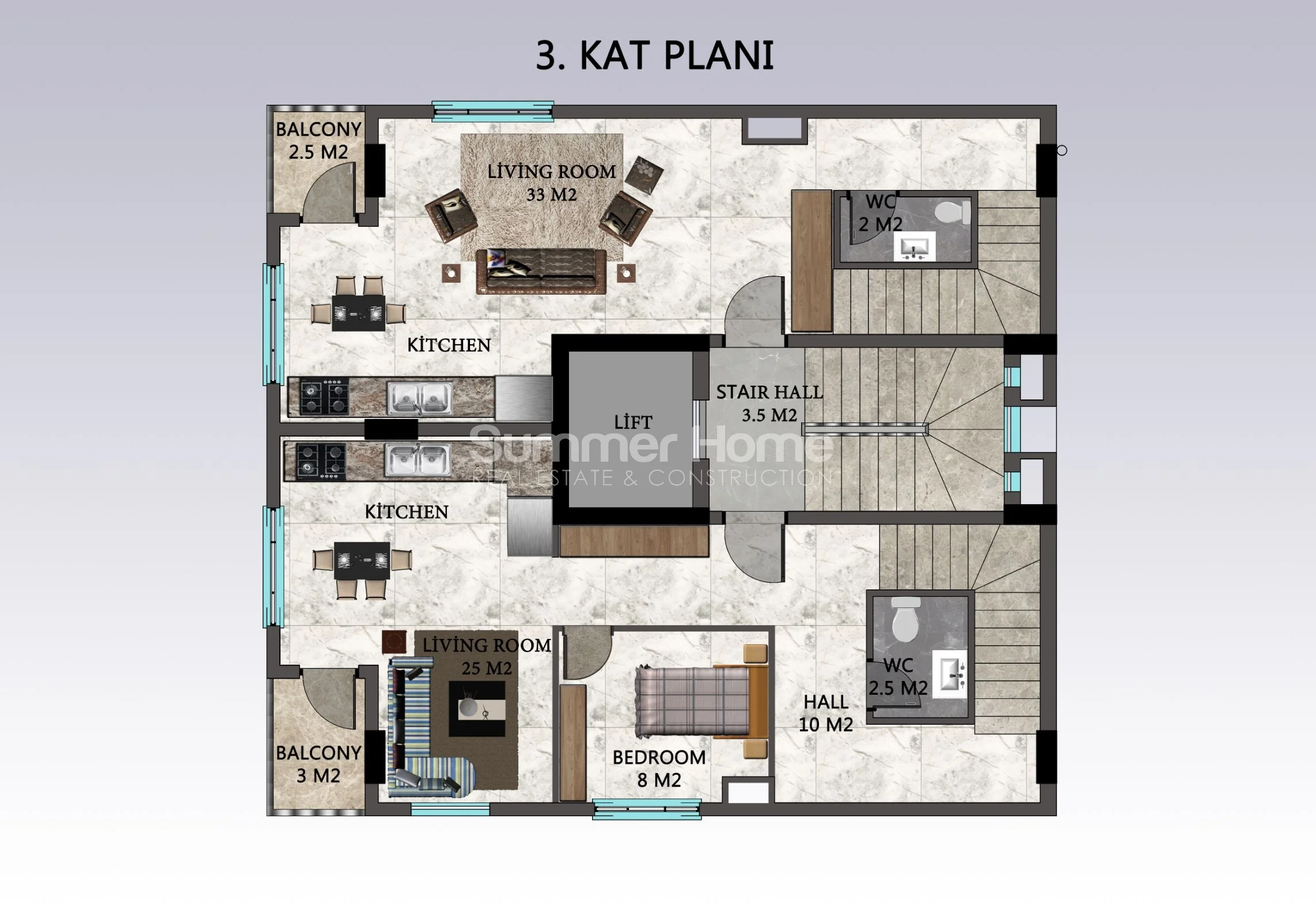 Modern apartments situated in the centre of Alanya Plan - 55