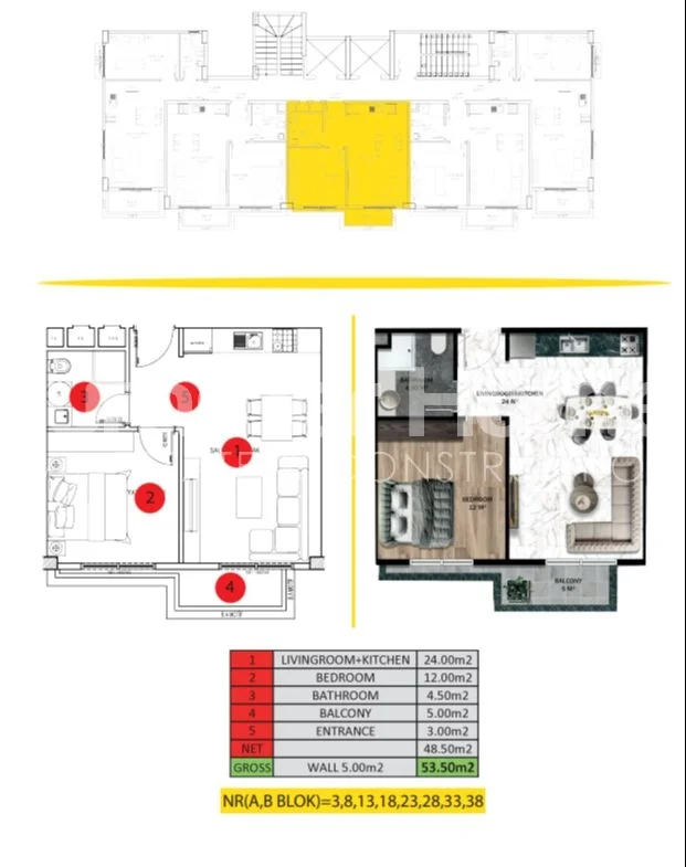 Appartements charmants au design de Luxe à Turkler, Alanya plan - 34