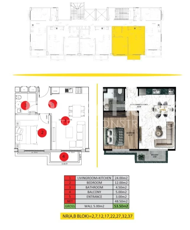 Appartements charmants au design de Luxe à Turkler, Alanya plan - 33