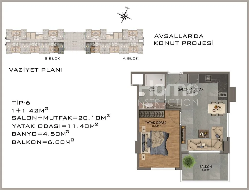 A modern and stylish building in the Avsallar area of Alanya Plan - 44