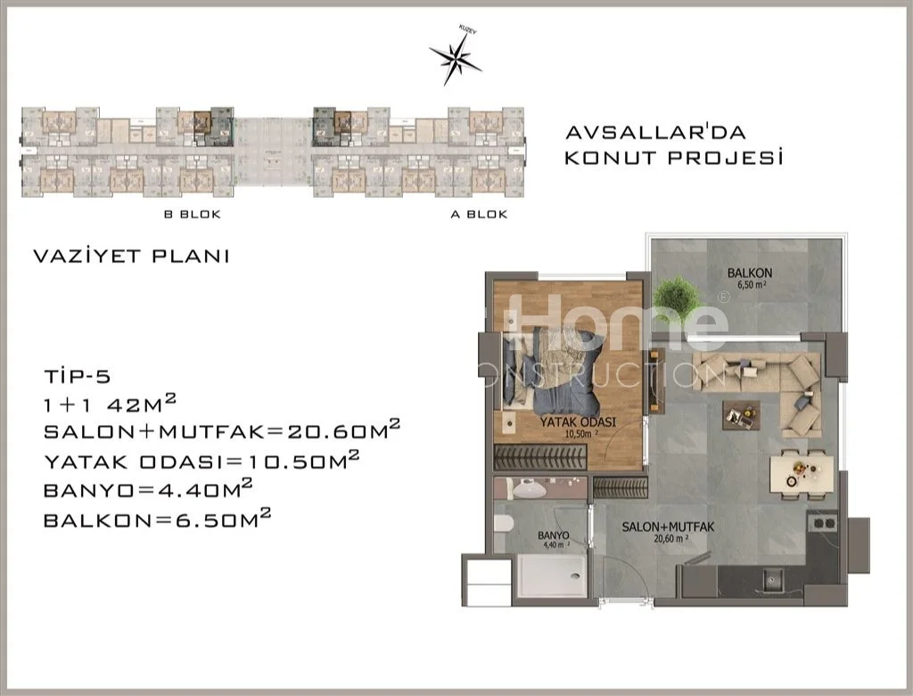 A modern and stylish building in the Avsallar area of Alanya Plan - 47
