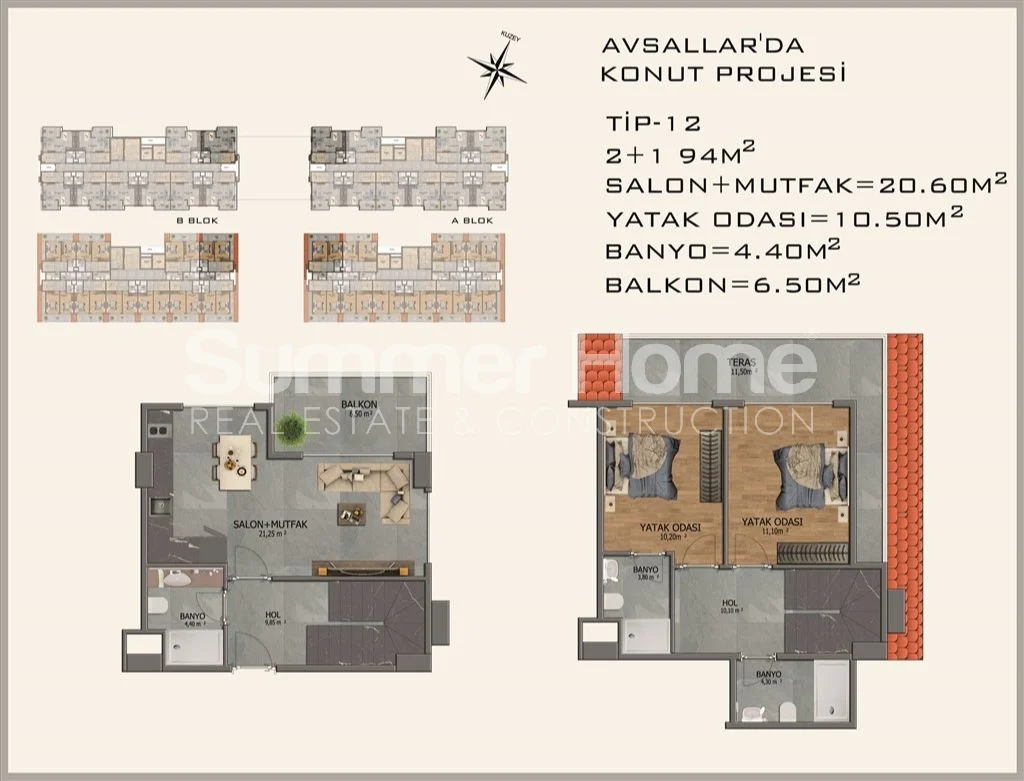 A modern and stylish building in the Avsallar area of Alanya Plan - 50