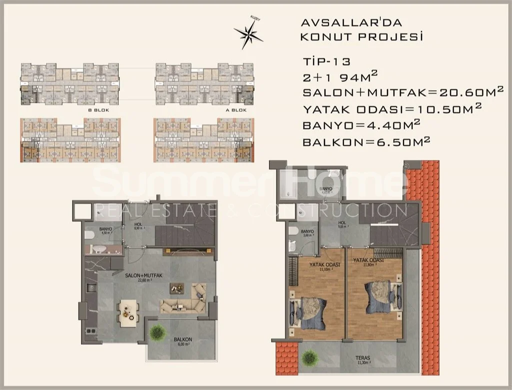 A modern and stylish building in the Avsallar area of Alanya Plan - 52