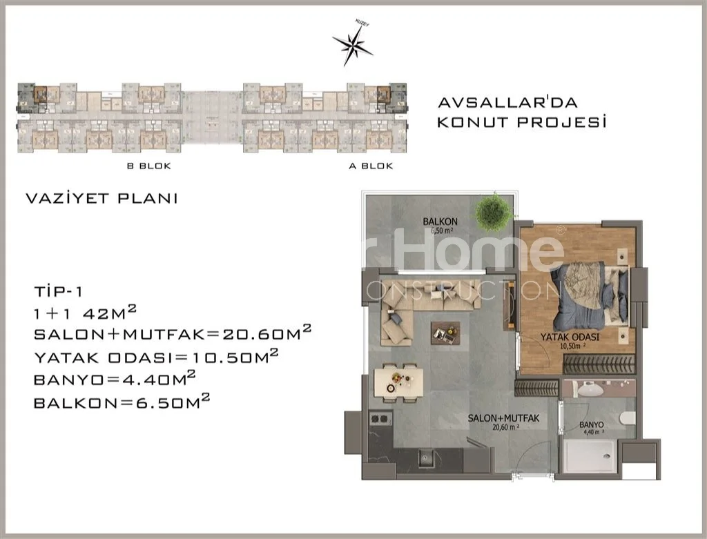 Modernus ir stilingas pastatas Alanijos Avsallar rajone plan - 55