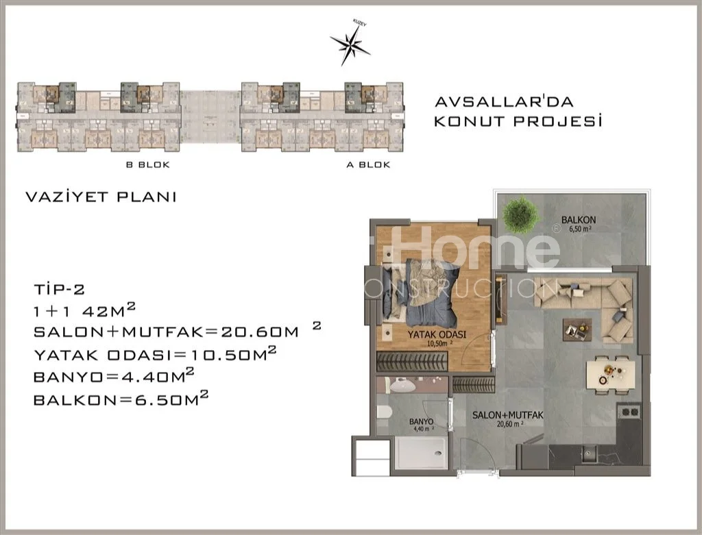 A modern and stylish building in the Avsallar area of Alanya Plan - 59