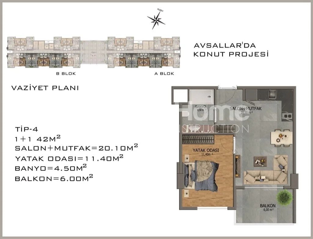 A modern and stylish building in the Avsallar area of Alanya Plan - 60