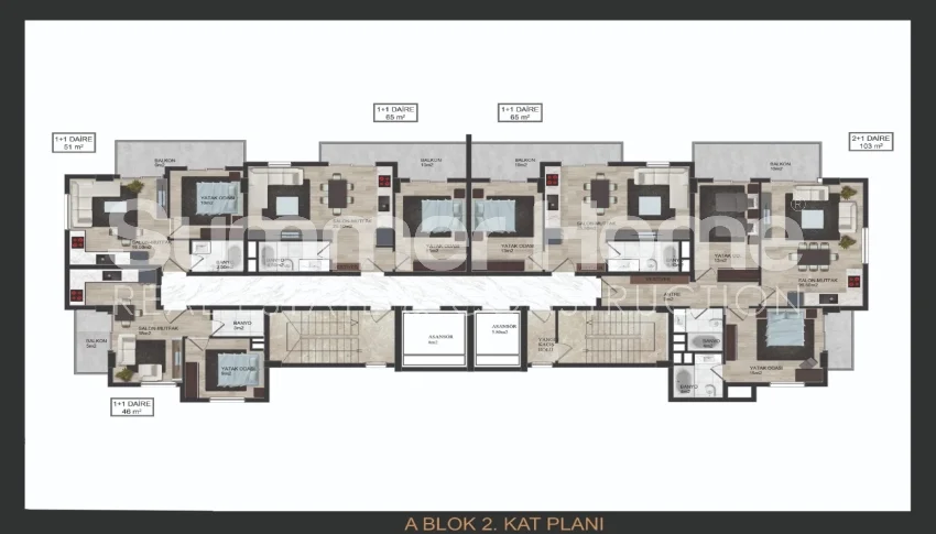 New Luxurious Apartments Near the Beach in Mahmutlar, Alanya Plan - 61
