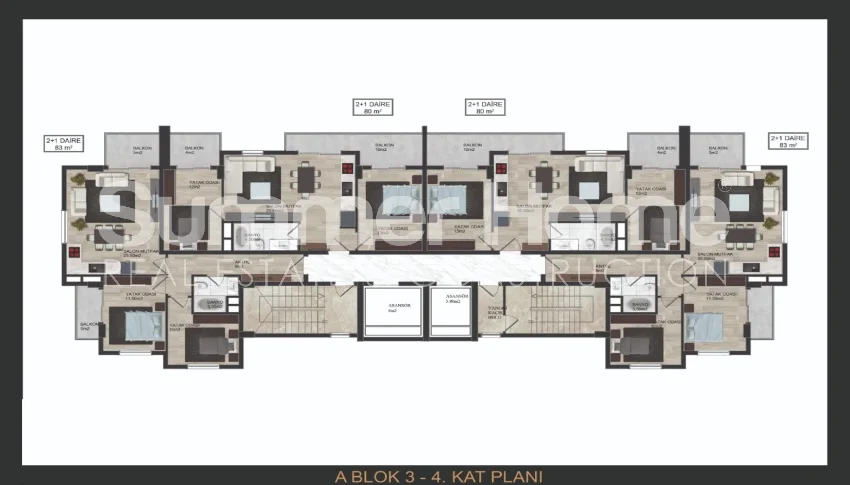 New Luxurious Apartments Near the Beach in Mahmutlar, Alanya Plan - 62
