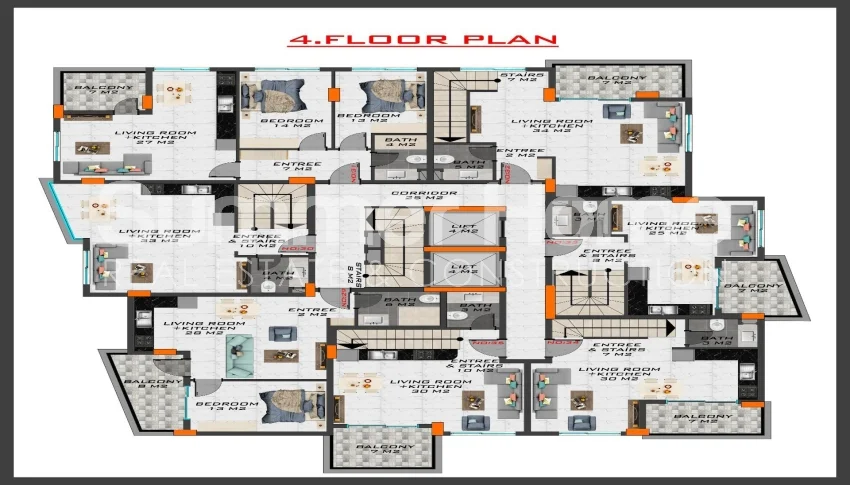 Chic and modern apartments located in Mahmutlar, Alanya Plan - 24