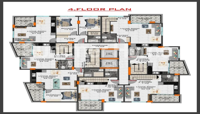 Chic and modern apartments located in Mahmutlar, Alanya Plan - 26