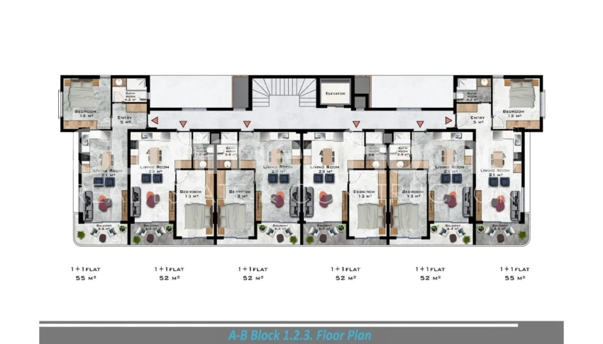 Delightful Apartments in Popular District of Alanya, Oba Plan - 34