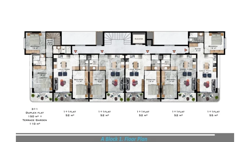 Delightful Apartments in Popular District of Alanya, Oba Plan - 35