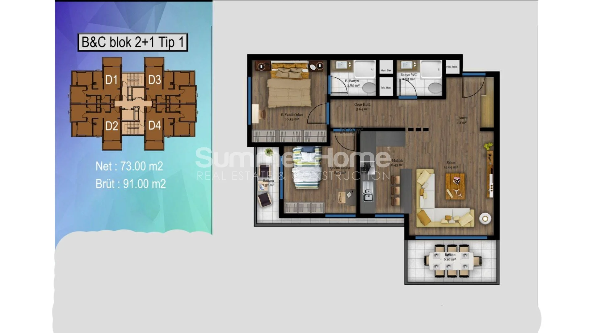 Stylish apartments close to the beach in Mezitli, Mersin Plan - 40