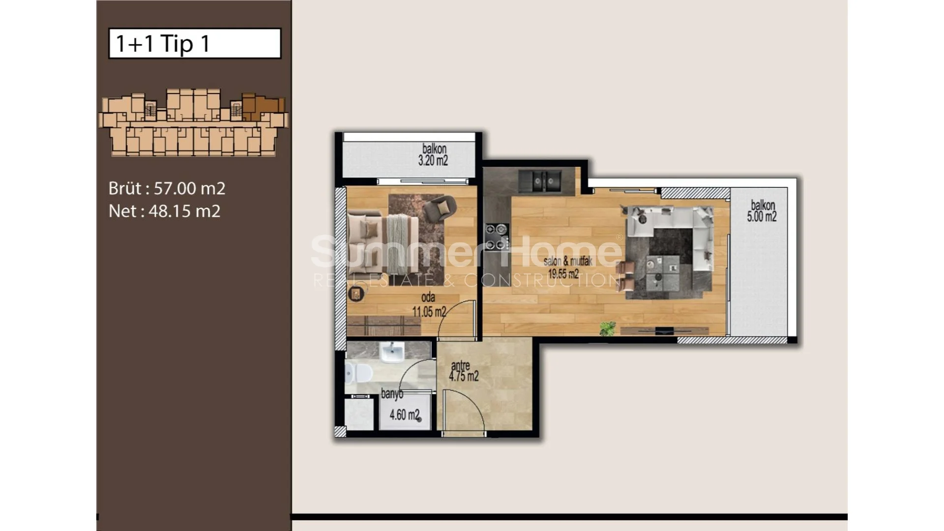 Mezitli, Mersin'de bulunan güzel modern daireler Plan - 11