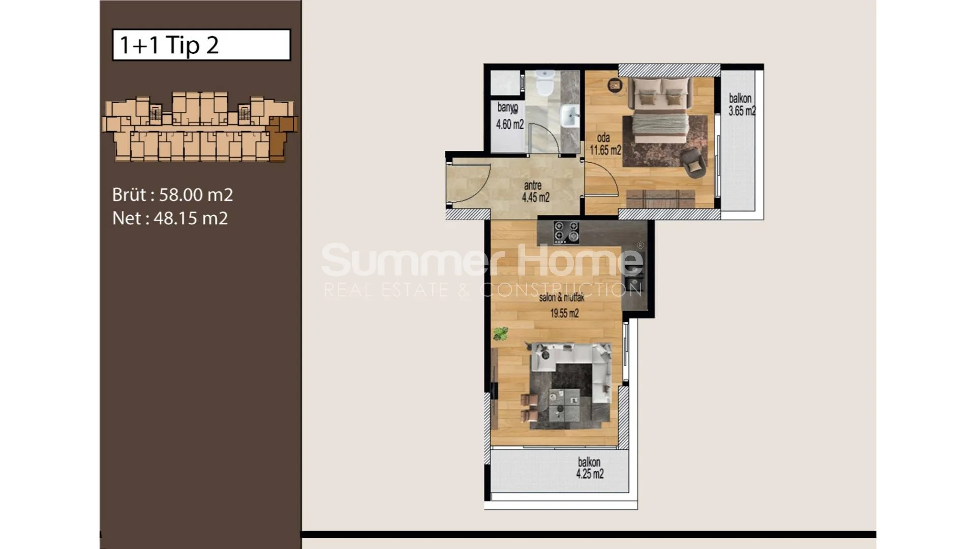 Moderne appartementen te koop in Mezitli, provincie Mersin plan - 14