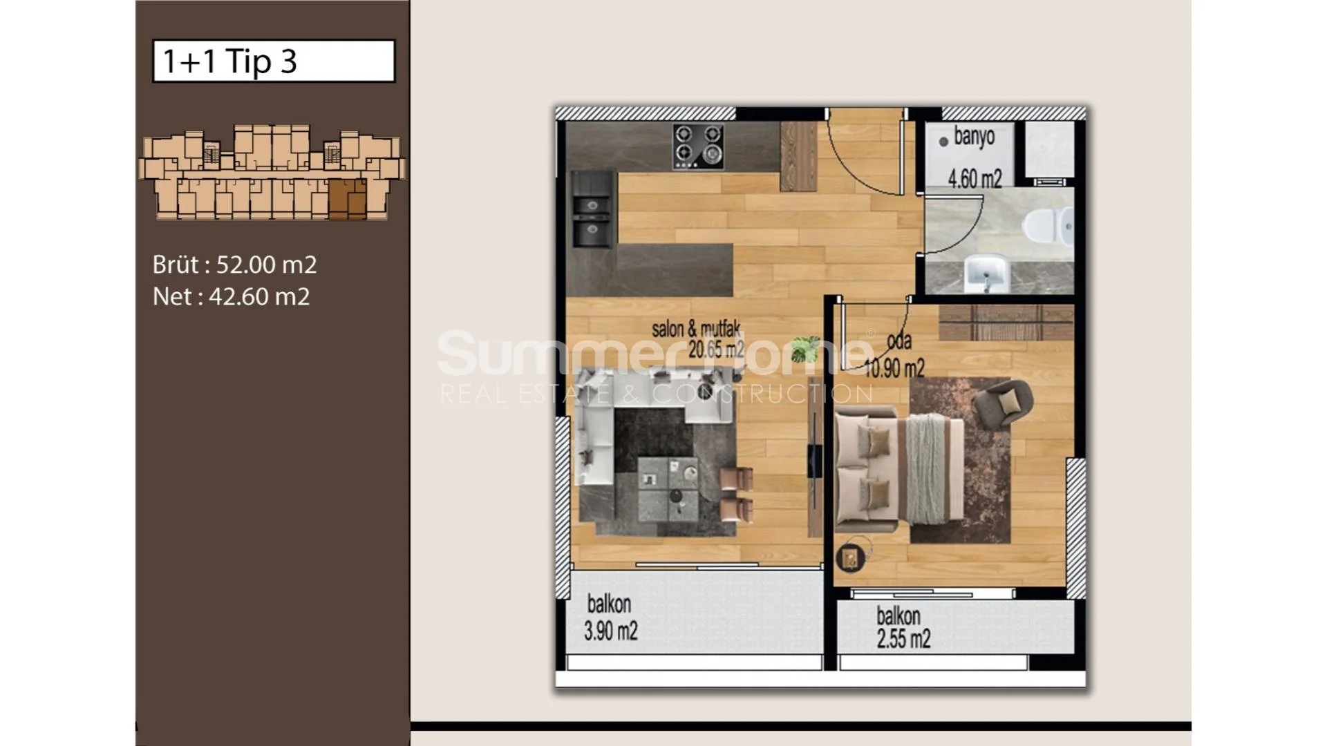 Mezitli, Mersin'de bulunan güzel modern daireler Plan - 16