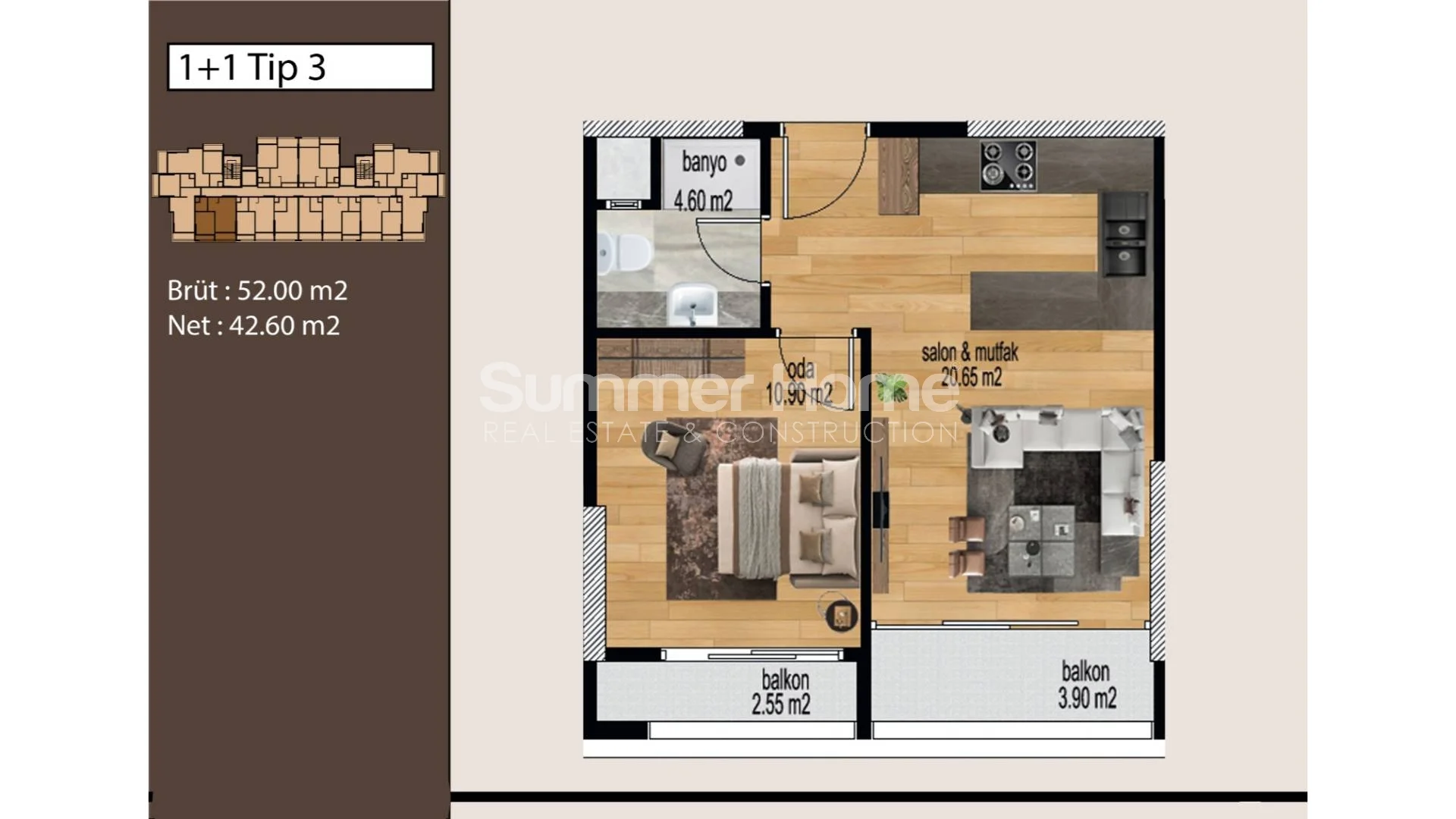 Apartmani modernog dizajna smješteni u Mezitliju, Mersin plan - 15