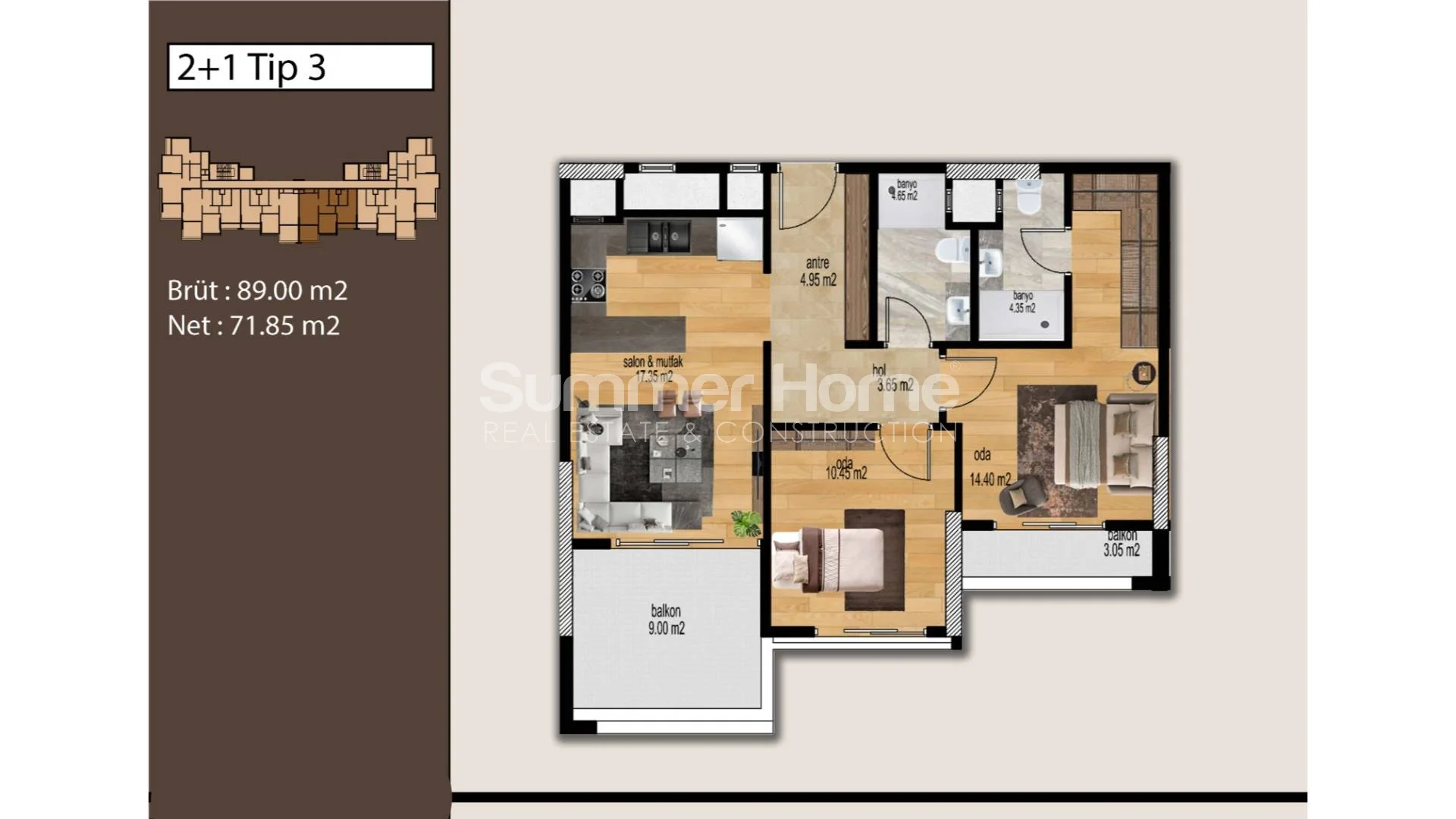Apartamente të bukura moderne të vendosura në Mezitli, Mersin plan - 24