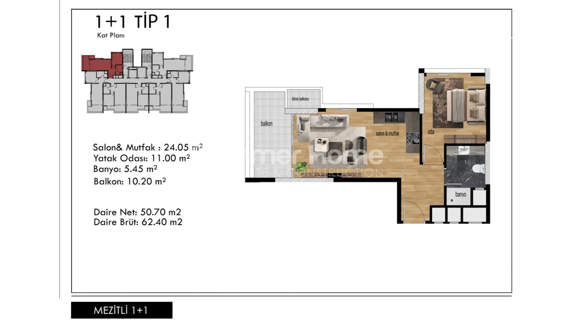 Prekrasni apartmani modernog dizajna u Mezitli, Mersin plan - 21