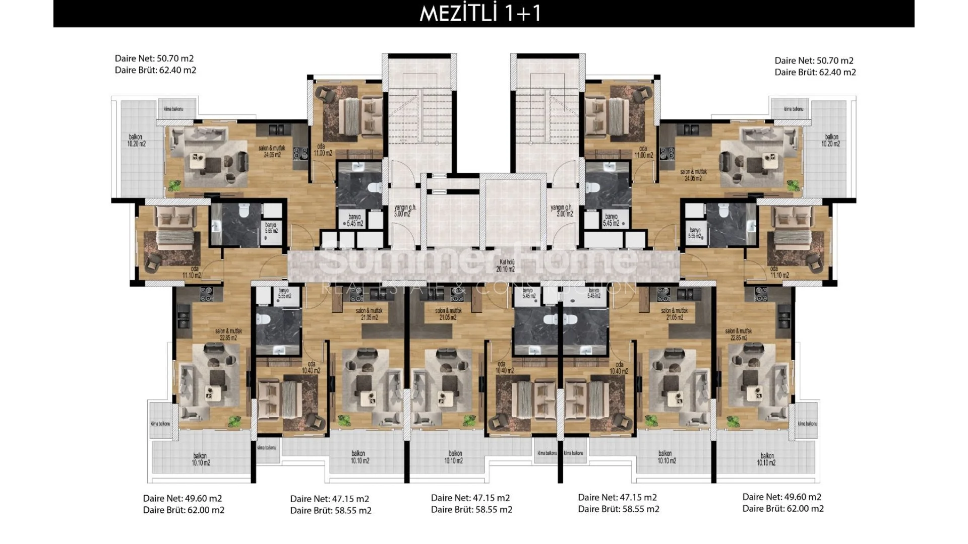 Prekrasni apartmani modernog dizajna u Mezitli, Mersin plan - 28
