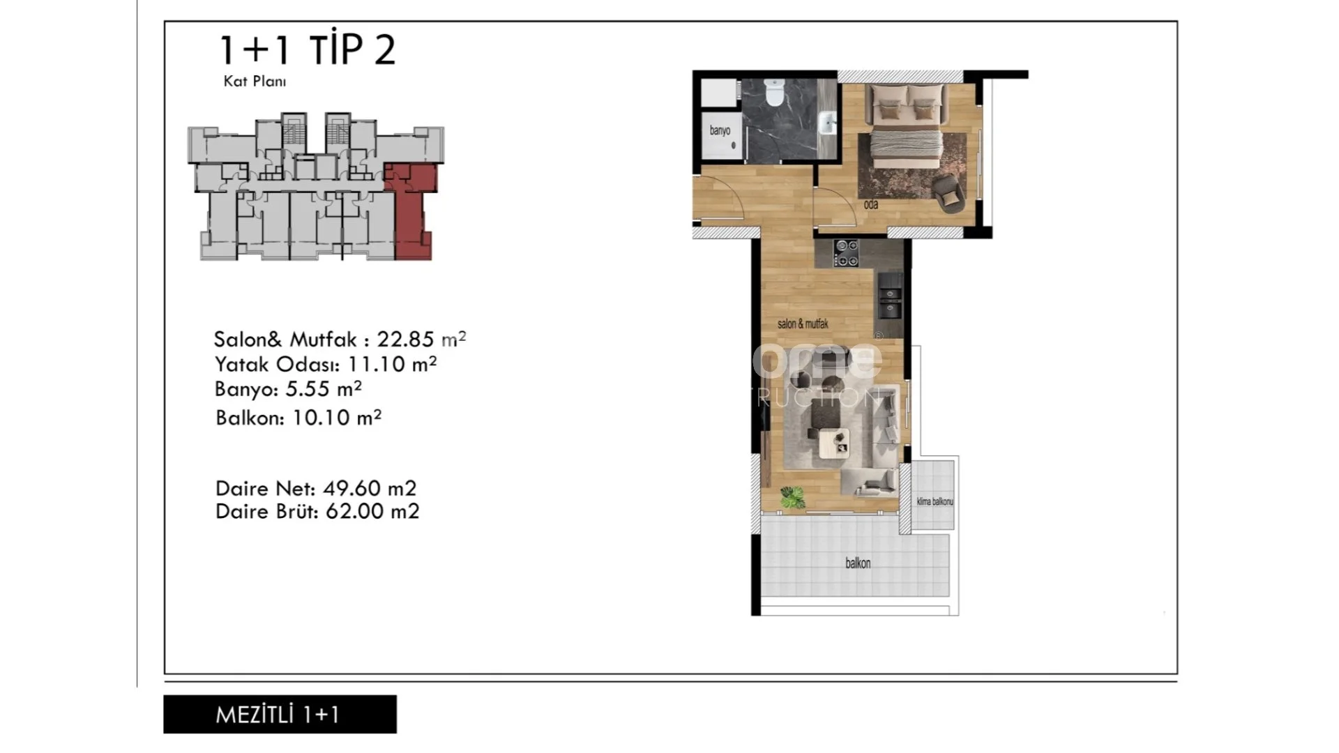 Prekrasni apartmani modernog dizajna u Mezitli, Mersin plan - 24