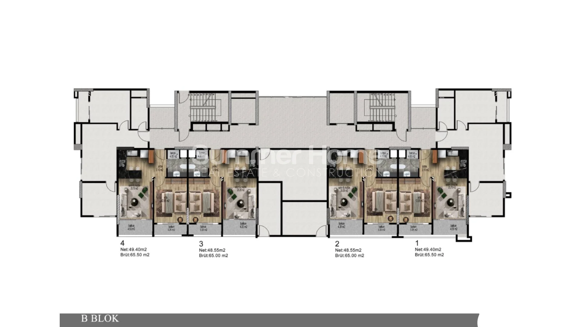 Apartments mit einem Schlafzimmer in Arpacbahsis, Mersin Plan - 20