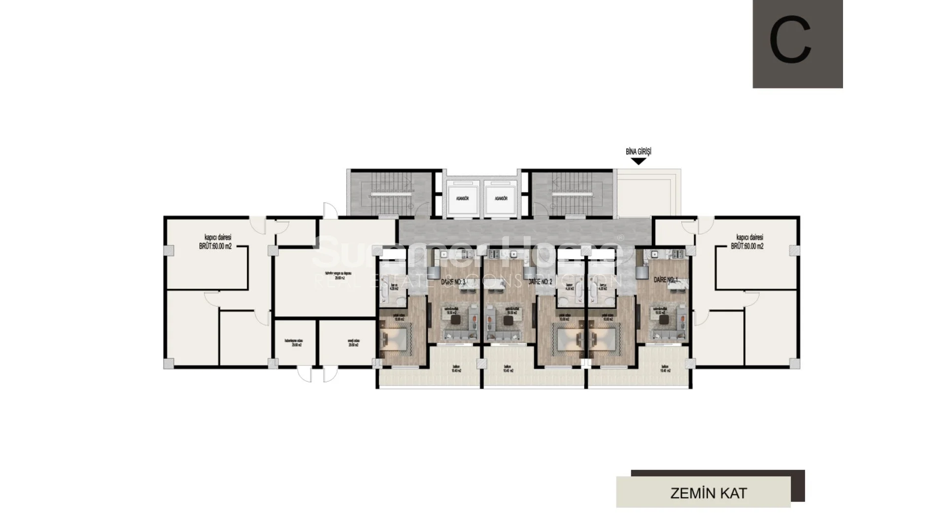 Neues Projekt mit günstigen Wohnungen in Mezitli, Mersin Plan - 44