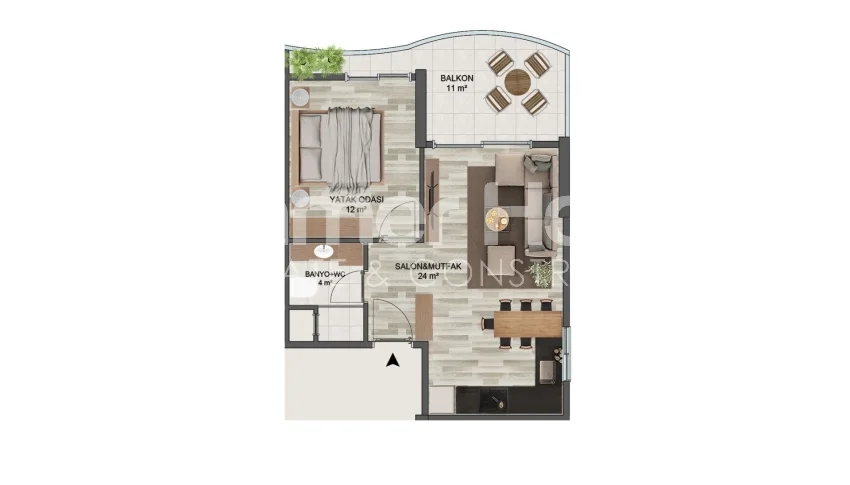 One and Two-Bedroom Apartments on Seaside in Erdemli, Mersin Plan - 36