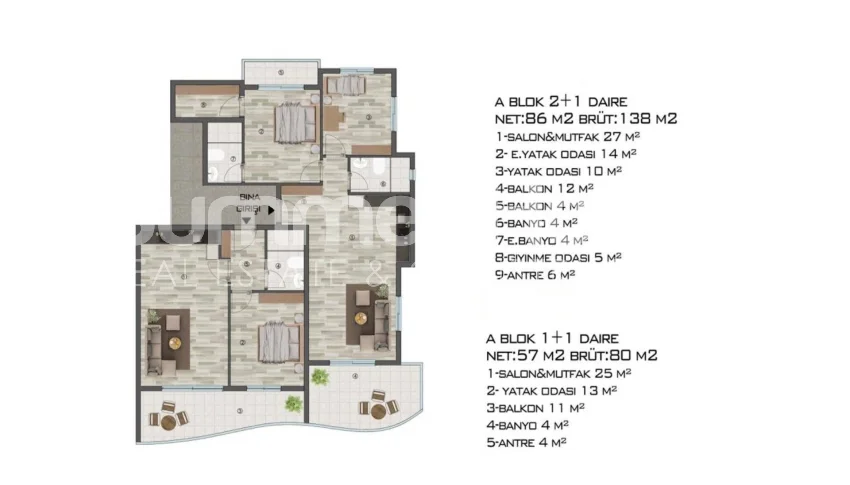 One and Two-Bedroom Apartments on Seaside in Erdemli, Mersin Plan - 41