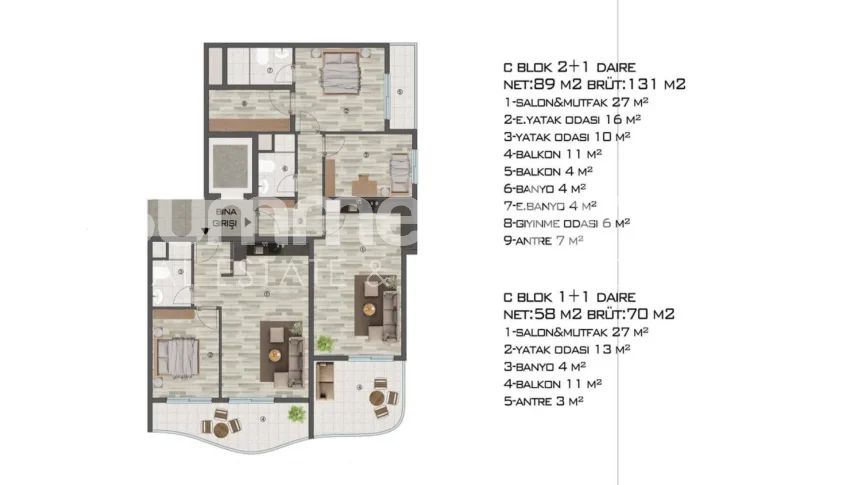 One and Two-Bedroom Apartments on Seaside in Erdemli, Mersin Plan - 43