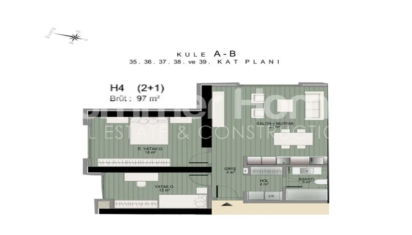 Išskirtiniai apartamentai Stambulo Sisli rajone plan - 43