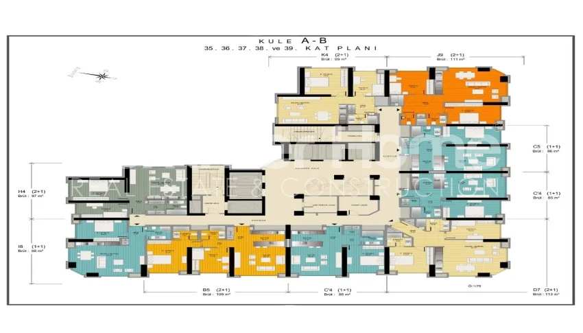 Išskirtiniai apartamentai Stambulo Sisli rajone plan - 46