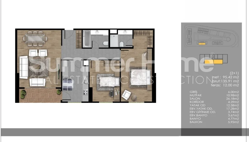 Stunning apartment complex recently built in Beylikduzu. Plan - 33