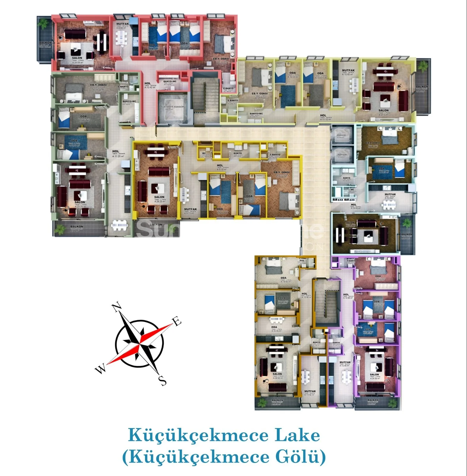 Nouveaux appartements avec vue imprenable à Kucukcekmece plan - 27