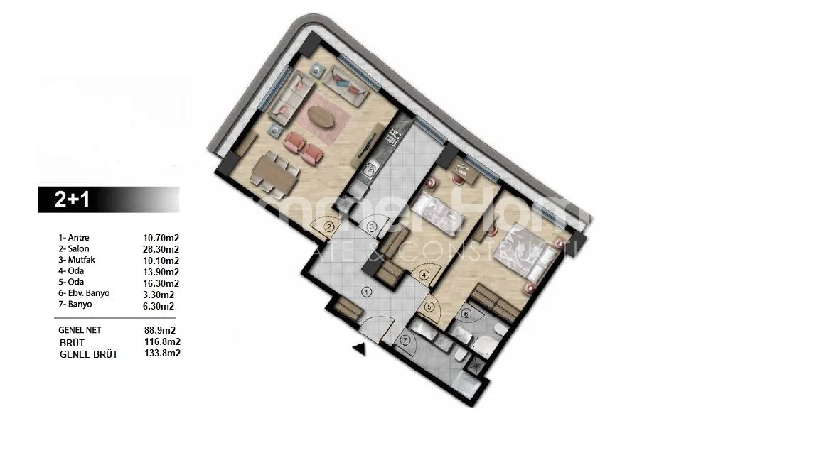 Modern apartments located in Gaziosmanpasa, Istanbul Plan - 31