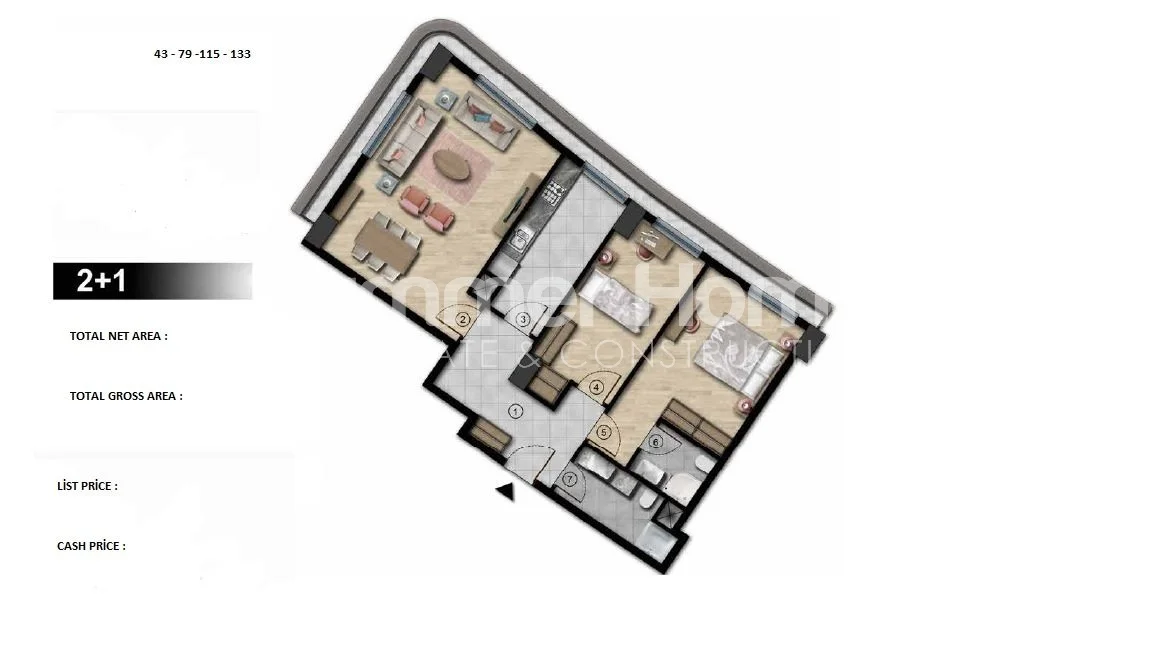 Modern apartments located in Gaziosmanpasa, Istanbul Plan - 35