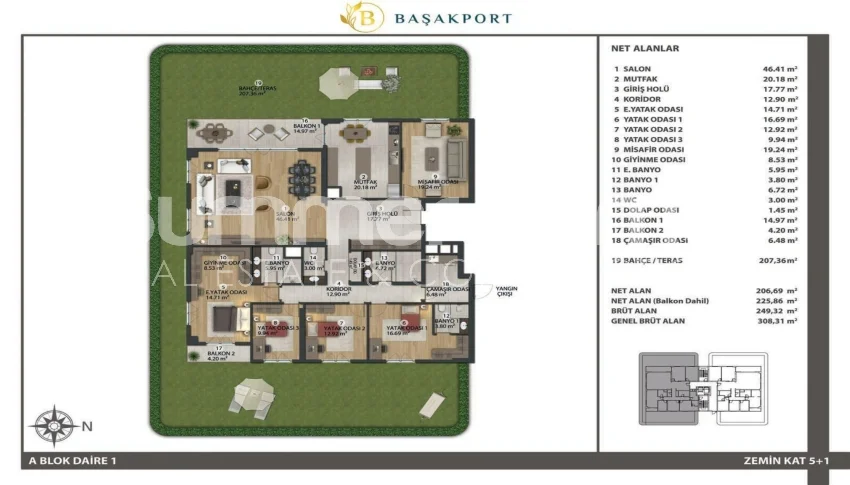 Marvelous Apartments in Natural Setting in Basaksehir Plan - 15